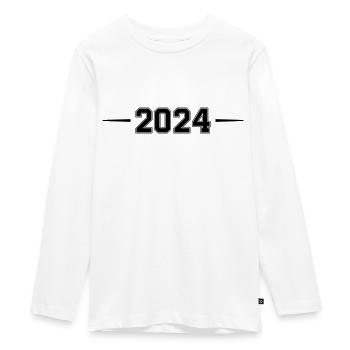 2024 - Teenager Premium Bio Langarmshirt - Weiß - Vorne - AI Model Kid Female (0cm)