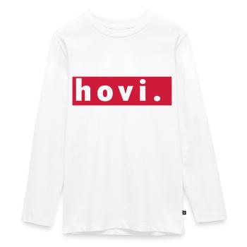 Hovi Hovawart label - Teenager Premium Organic Long Sleeve Shirt - white - Front - AI Model Kid Female (0cm)