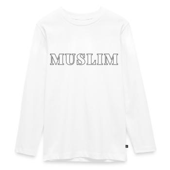 MUSLIM (in Weiß) - Teenager Premium Bio Langarmshirt - Weiß - Vorne - AI Model Kid Female (0cm)
