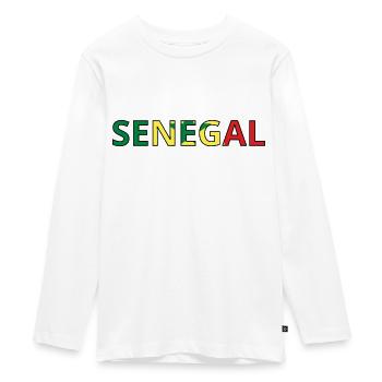 Drapeau Sénégal - T-shirt manches longues Premium Ado - blanc - Devant - AI Model Kid Female (0cm)