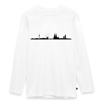 Cologne Skyline Panorama - T-shirt manches longues Premium Ado - blanc - Devant - AI Model Kid Female (0cm)