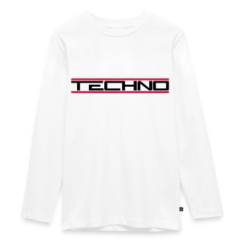Barres techno rouges - T-shirt manches longues Premium Ado - blanc - Devant - AI Model Kid Female (0cm)