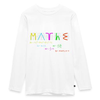 Mathe mit Funktionen bunt - Teenager Premium Bio Langarmshirt - Weiß - Vorne - AI Model Kid Female (0cm)