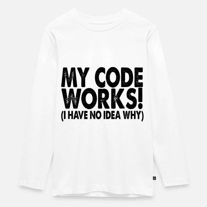 Coder - Teenager Premium Bio Langarmshirt - Weiß