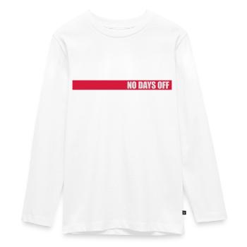 no days off quote - Teenager Premium Organic Long Sleeve Shirt - white - Front - AI Model Kid Female (0cm)