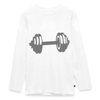 poids haltere cross musculation - T-shirt manches longues Premium Ado - blanc - Devant - AI Model Kid Female (0cm)