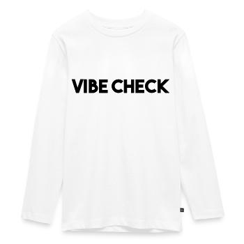 VIBE-CHECK - Teenager Premium Bio Langarmshirt - Weiß - Vorne - AI Model Kid Female (0cm)