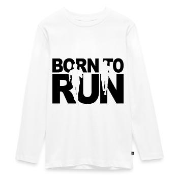 Geboren um zu Laufen, Läufer - Teenager Premium Bio Langarmshirt - Weiß - Vorne - AI Model Kid Female (0cm)