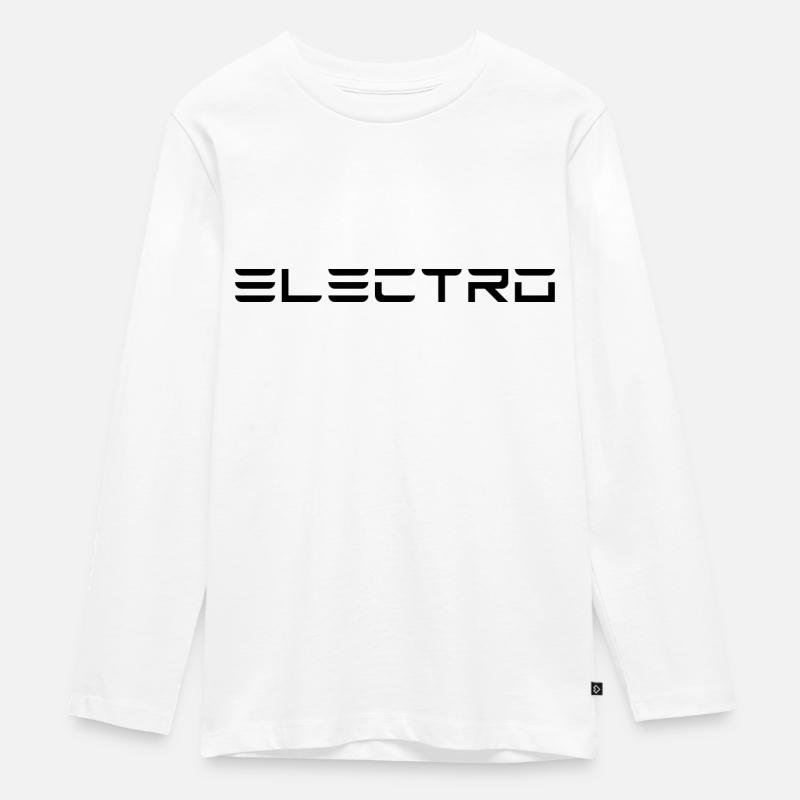 Electro - Black - Teenager Premium Bio Langarmshirt - Weiß