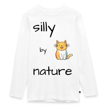 Silly Cat - Teenager Premium Organic Long Sleeve Shirt - white - Front - AI Model Kid Female (0cm)