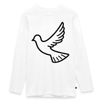 Taube - Teenager Premium Bio Langarmshirt - Weiß - Vorne - AI Model Kid Female (0cm)