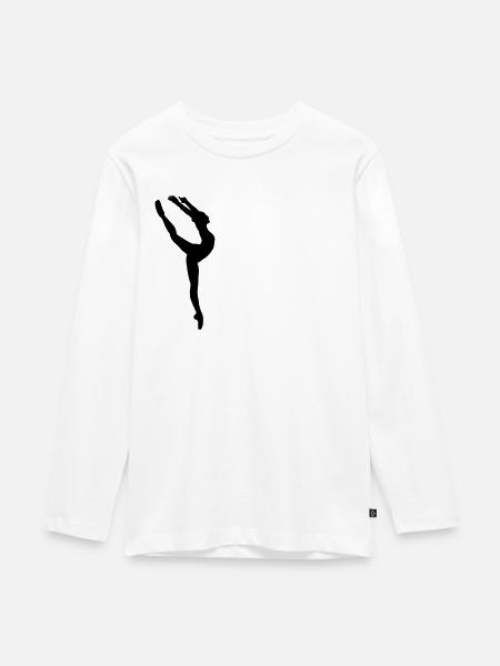 Tänzer - Teenager Premium Bio Langarmshirt - Weiß