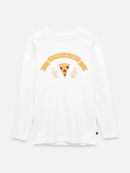 In pizza we crust Spruch - Teenager Premium Bio Langarmshirt - Weiß