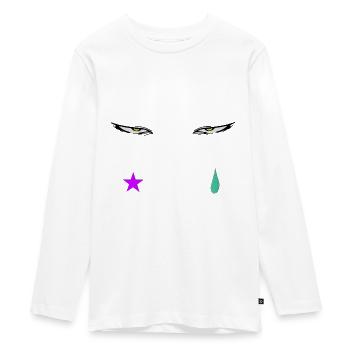 Hisoka's eyes - Teenager Premium Organic Long Sleeve Shirt - white - Front - AI Model Kid Female (0cm)