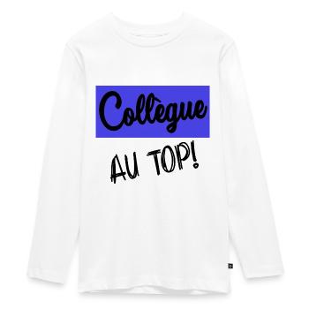 COLLEGUE - T-shirt manches longues Premium Ado - blanc - Devant - AI Model Kid Female (0cm)