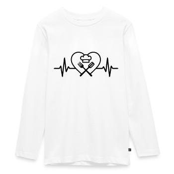 Cooking Chef Heart - Teenager Premium Organic Long Sleeve Shirt - white - Front - AI Model Kid Female (0cm)