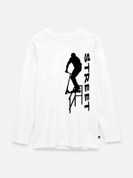 Street 3 - Teenager Premium Bio Langarmshirt - Weiß