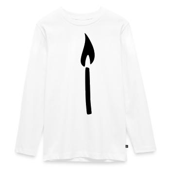 Match Candle - Teenager Premium Organic Long Sleeve Shirt - white - Front - AI Model Kid Female (0cm)