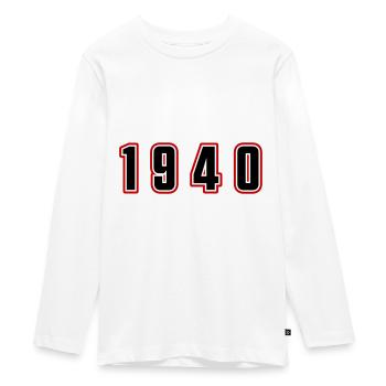 1940 year number - Teenager Premium Organic Long Sleeve Shirt - white - Front - AI Model Kid Female (0cm)