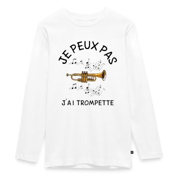 Je Peux Pas J'ai Trompette - T-shirt manches longues Premium Ado - blanc - Devant - AI Model Kid Female (0cm)