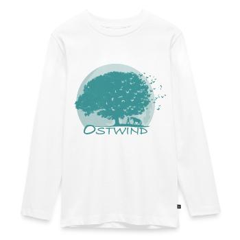 Ostwind Aris Ankunft Mond, Baum und Vögel türkis - Teenager Premium Bio Langarmshirt - Weiß - Vorne - AI Model Kid Female (0cm)