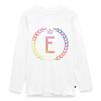 E Buchstabe Kranz - Teenager Premium Bio Langarmshirt - Weiß - Vorne - AI Model Kid Female (0cm)