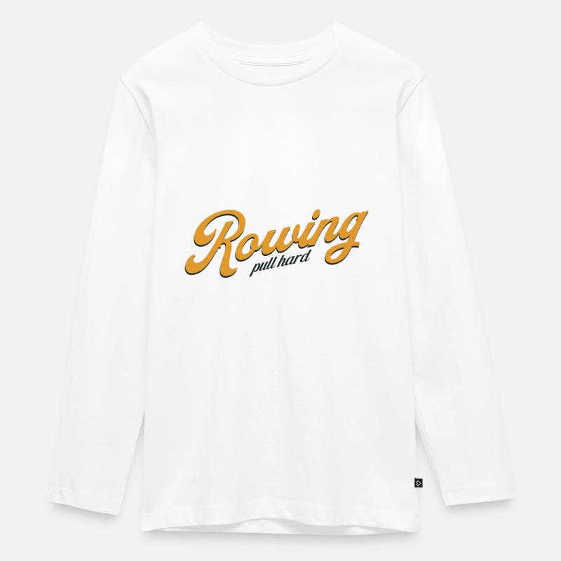 Aviron Pull Hard Rameur Rameur - T-shirt manches longues Premium Ado - blanc