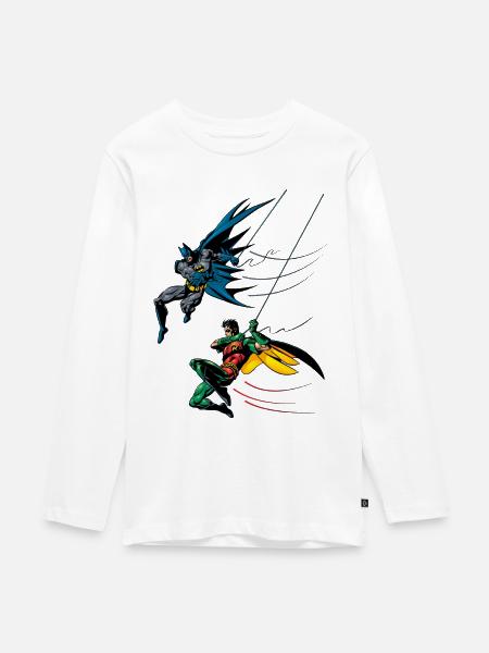 Batman and Robin - Teenager Premium Bio Langarmshirt - Weiß