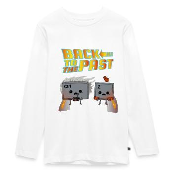 Back to the past! Zurück in die Vergangenheit - Teenager Premium Bio Langarmshirt - Weiß - Vorne - AI Model Kid Female (0cm)