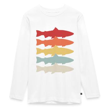 Pêcher Cadeau Steelhead Truite Arc-en-ciel Poisson - T-shirt manches longues Premium Ado - blanc - Devant - AI Model Kid Female (0cm)