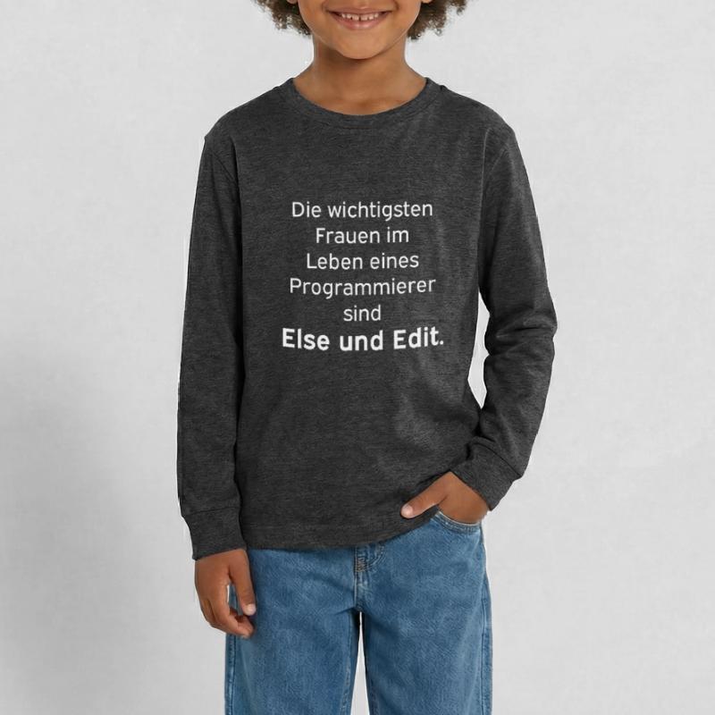 Else und Edit Programmierer Nerd Linux Teenager Premium Bio Langarmshirt