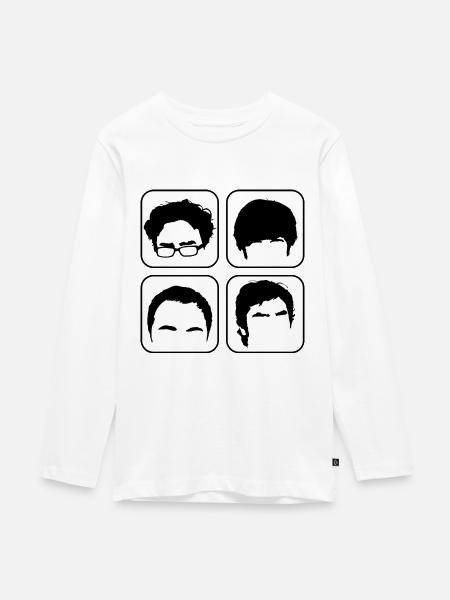 The Big Bang Theory Frisuren Köpfe Team - Teenager Premium Bio Langarmshirt - Weiß