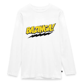The Big Bang Theory Bazinga! - Teenager Premium Organic Long Sleeve Shirt - white - Front - AI Model Kid Female (0cm)