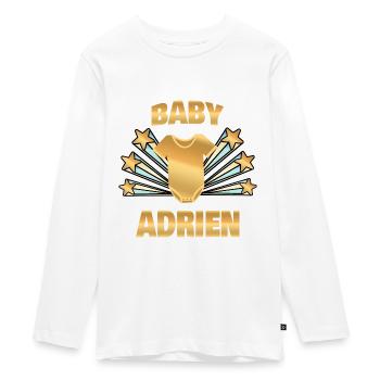 Geschenk für Adrien - Teenager Premium Bio Langarmshirt - Weiß - Vorne - AI Model Kid Female (0cm)