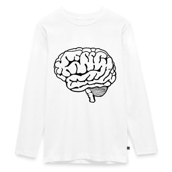 Brain - Teenager Premium Organic Long Sleeve Shirt - white - Front - AI Model Kid Female (0cm)