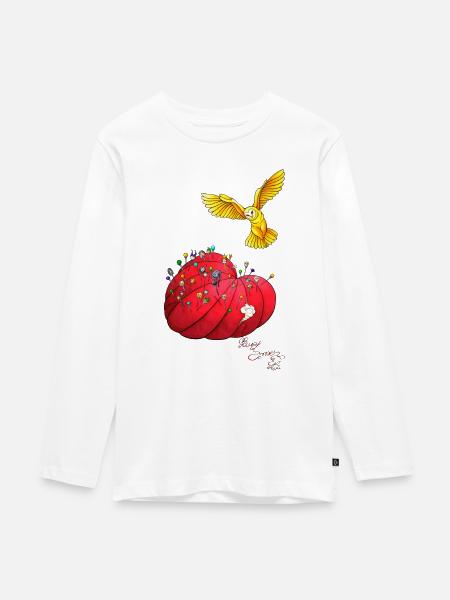Pic de Coeur - Teenager Premium Bio Langarmshirt - Weiß
