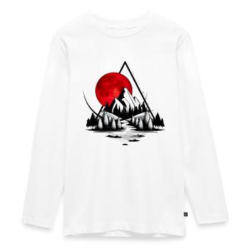 DEAW Triangel 3 - Teenager Premium Bio Langarmshirt - Weiß - Vorne - AI Model Kid Female (0cm)