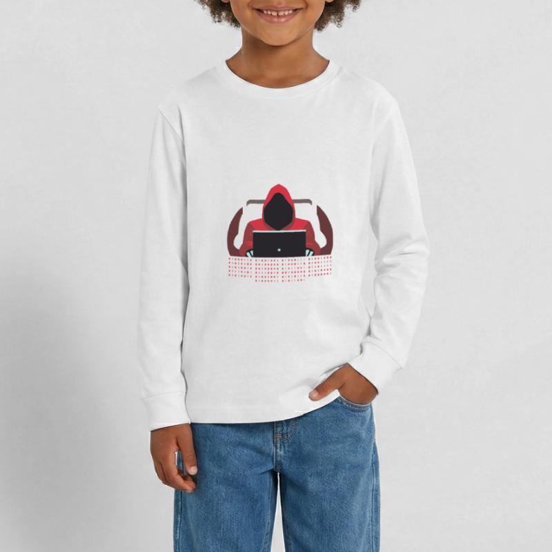 Hacker Binary Code Teenager Premium Organic Long Sleeve Shirt