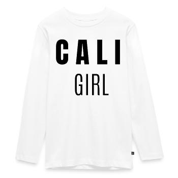 CALI, KALIFORNIEN MÄDCHEN, OSTKÜSTE LIEBHABER - Teenager Premium Bio Langarmshirt - Weiß - Vorne - AI Model Kid Female (0cm)