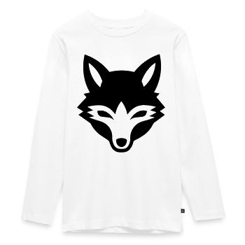fox - Teenager Premium Organic Long Sleeve Shirt - white - Front - AI Model Kid Female (0cm)