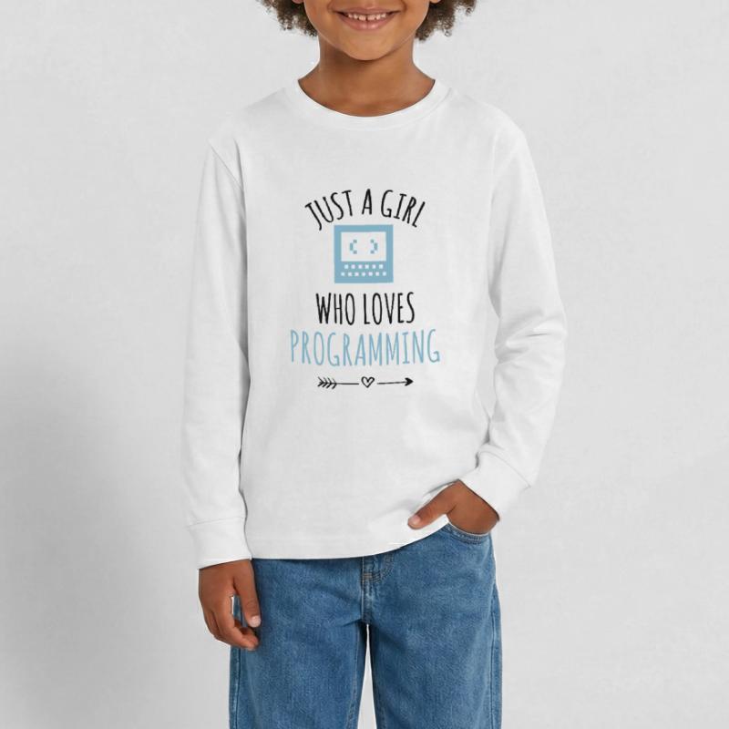 Programmer coding girl programming Teenager Premium Organic Long Sleeve Shirt