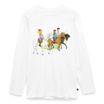 Bibi und Tina 'Freunde reiten aus' - Teenager Premium Bio Langarmshirt - Weiß - Vorne - AI Model Kid Female (0cm)