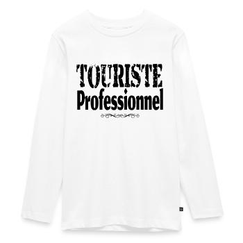 professional tourist - Teenager Premium Organic Long Sleeve Shirt - white - Front - AI Model Kid Female (0cm)