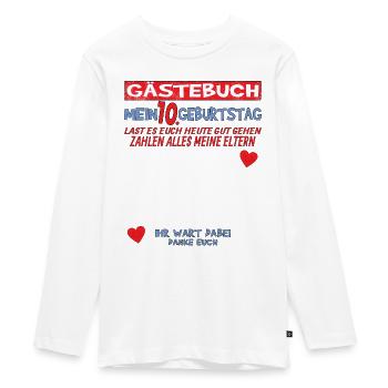 10. Geburtstag Junge & Mädchen Gästebuch - Teenager Premium Bio Langarmshirt - Weiß - Vorne - AI Model Kid Female (0cm)