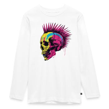 Horreur Punk Zombie Mohawk - T-shirt manches longues Premium Ado - blanc - Devant - AI Model Kid Female (0cm)