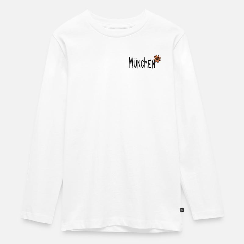 Munich 089 Fleur Fleur - T-shirt manches longues Premium Ado - blanc