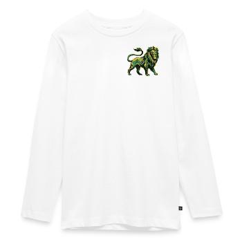 Lion Roots Reggae - Teenager Premium Bio Langarmshirt - Weiß - Vorne - AI Model Kid Female (0cm)