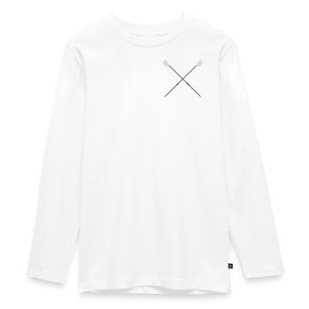 Crossed Rudder Blades - Rowerskulls - Teenager Premium Organic Long Sleeve Shirt - white - Front - AI Model Kid Female (0cm)