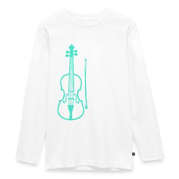 Violine - Teenager Premium Bio Langarmshirt - Weiß - Vorne - AI Model Kid Female (0cm)