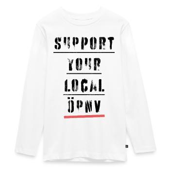 Support your local public transport - Teenager Premium Organic Long Sleeve Shirt - white - Front - AI Model Kid Female (0cm)